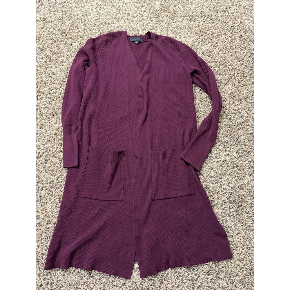 Ann Taylor Women's Plum Long Sleeve Open Front Long Cardigan Size XS
